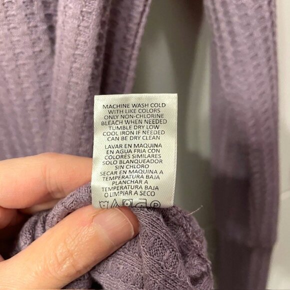 Chaser Waffle Knit Thermal Long Sleeve Top Purple Size XL - Picture 11 of 13